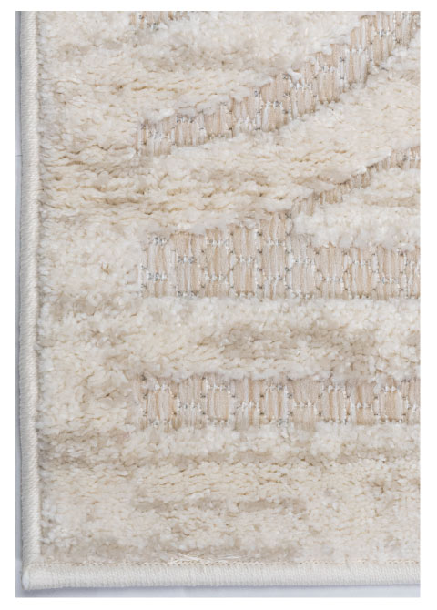 Tapete Geométrico Marfil con Arcos en Relieve