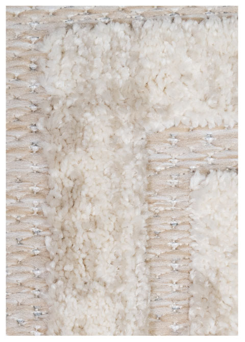 Tapete Geométrico Beige con Rectángulos Concéntricos