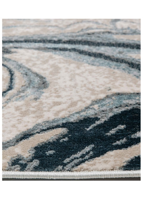 Tapete Abstracto Azul con Mármol Veteado en Negro - Vista alternativa