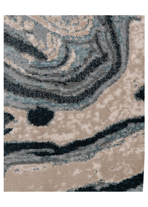 Tapete Abstracto Azul con Mármol Veteado en Negro