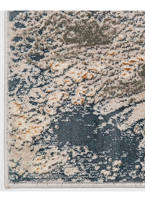 Tapete Abstracto Beige con Cascada Veteada en Azul
