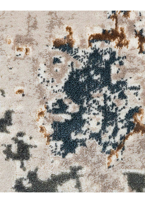 Tapete Abstracto Beige con Nubes Moteadas en Azul