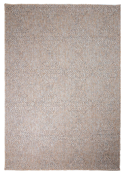 Tapete Tejido Beige con Espiga en Bloques