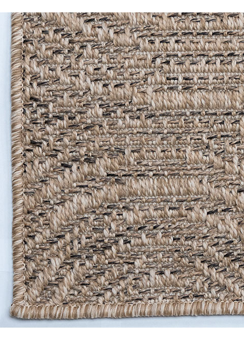 Tapete Tejido Beige con Círculos Concéntricos