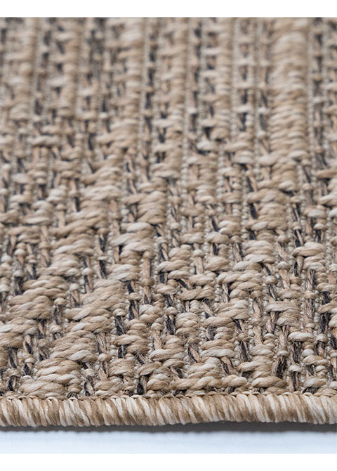 Tapete Tejido Beige con Círculos Concéntricos