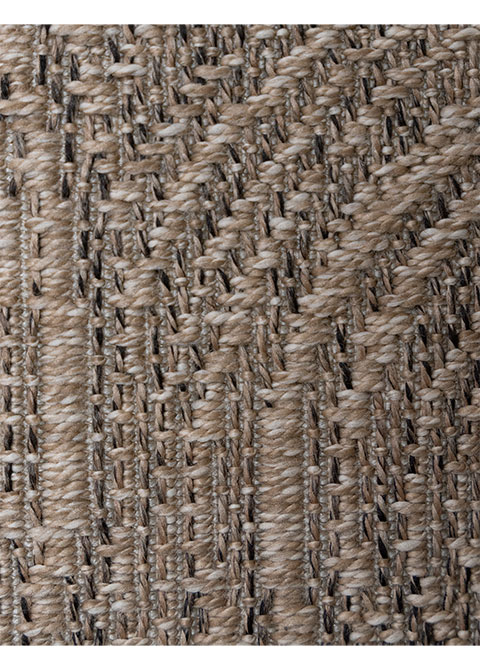 Tapete Tejido Beige con Círculos Concéntricos
