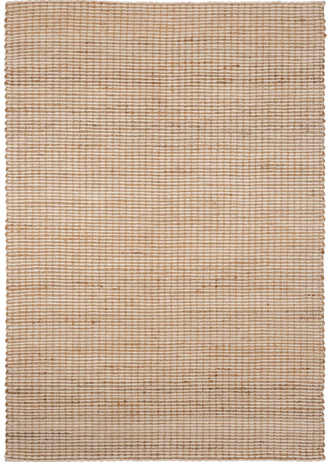 Tapete Tejido Beige con Rayado Fino en Marfil