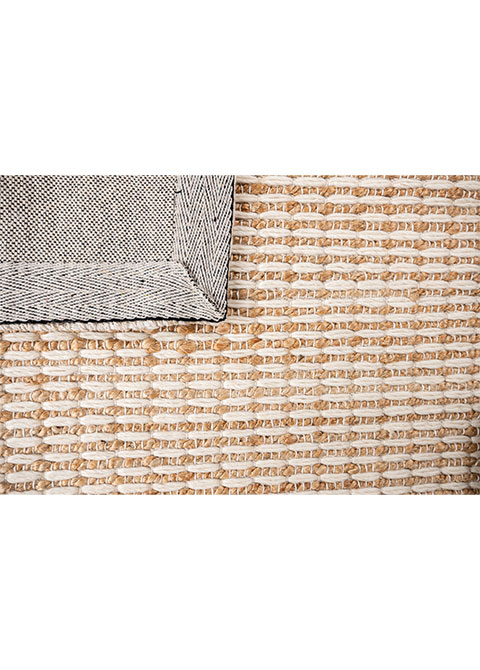 Tapete Tejido Beige con Rayado Fino en Marfil - Vista alternativa