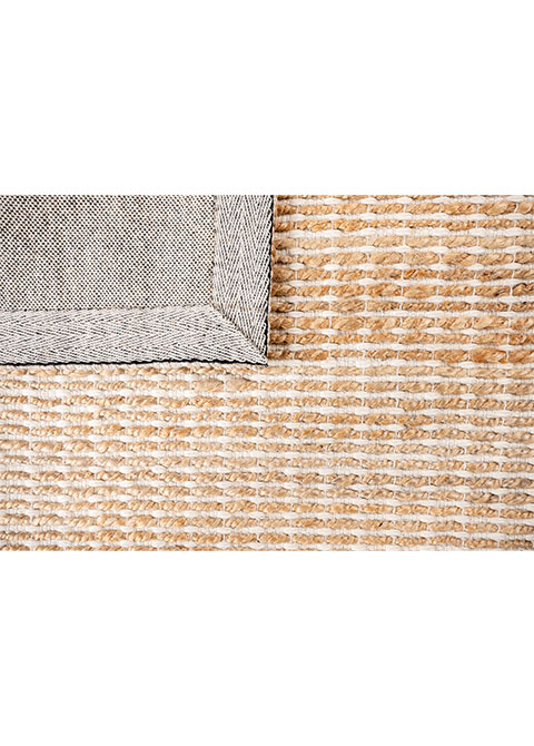Tapete Tejido Beige con Bandas Jaspeadas