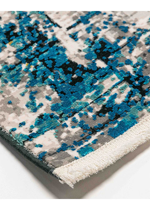 Tapete Abstracto Turquesa con Mosaico Desgastado