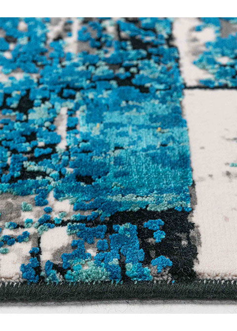 Tapete Abstracto Turquesa con Mosaico Desgastado