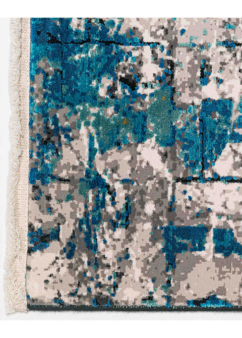 Tapete Abstracto Turquesa con Mosaico Desgastado