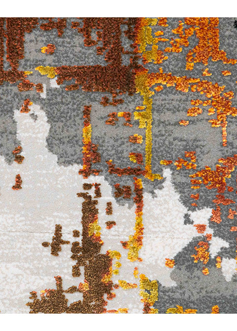 Tapete Abstracto Ocre con Desgaste en Óxido y Negro