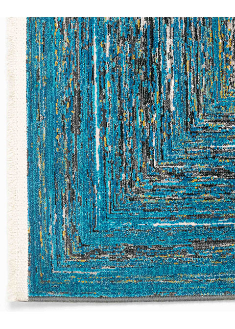Tapete Abstracto Turquesa con Marcos Concéntricos