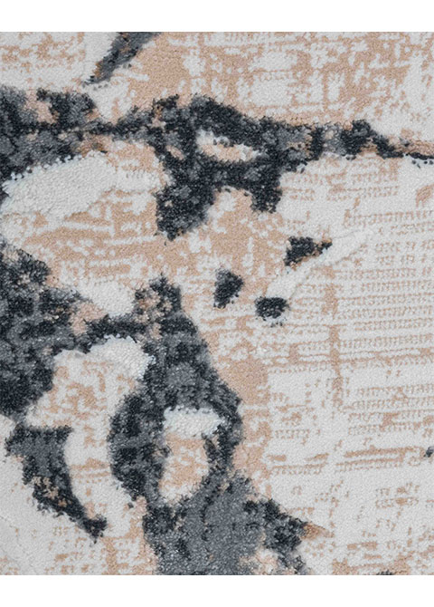 Tapete Abstracto Marfil con Grietas en Gris y Topo