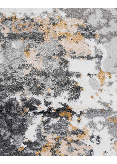 Tapete Abstracto Gris con Manchas en Ocre
