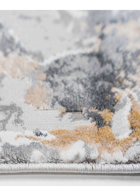 Tapete Abstracto Gris con Manchas en Ocre