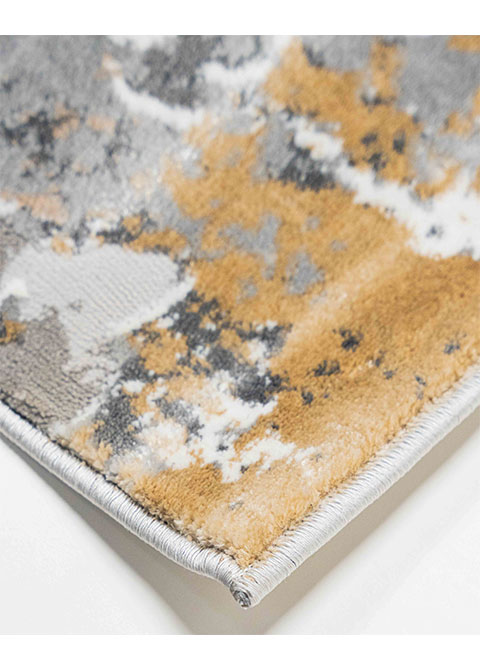 Tapete Abstracto Gris con Manchas en Ocre