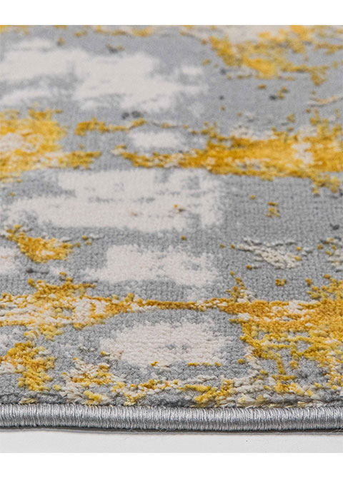 Tapete Abstracto Gris con Desgaste en Mostaza