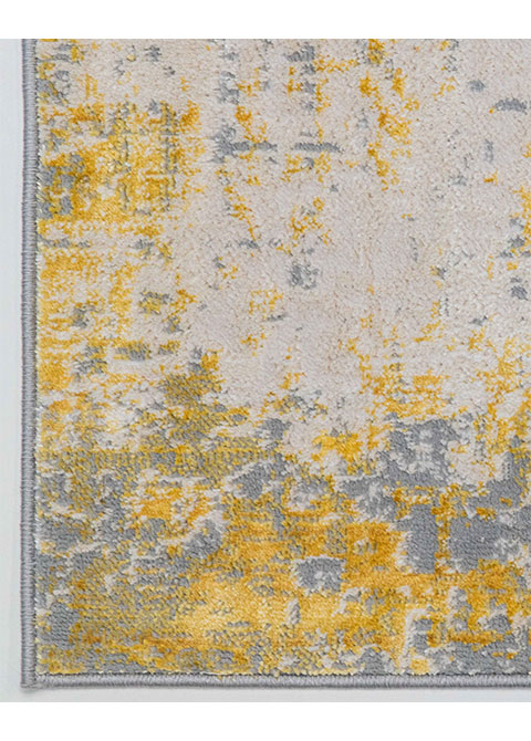 Tapete Abstracto Gris con Desgaste en Mostaza
