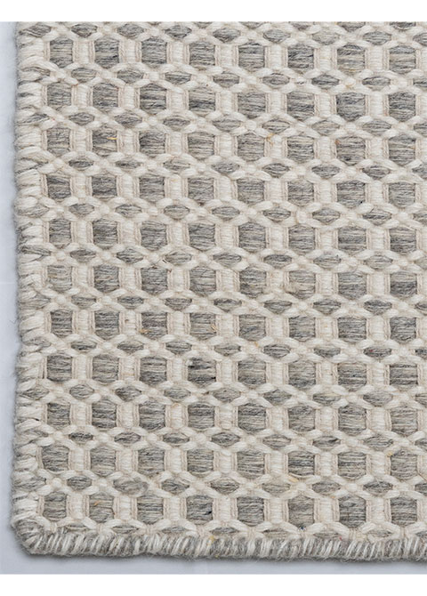Tapete Texturizado Blanco con Retícula de Rombos en Relieve