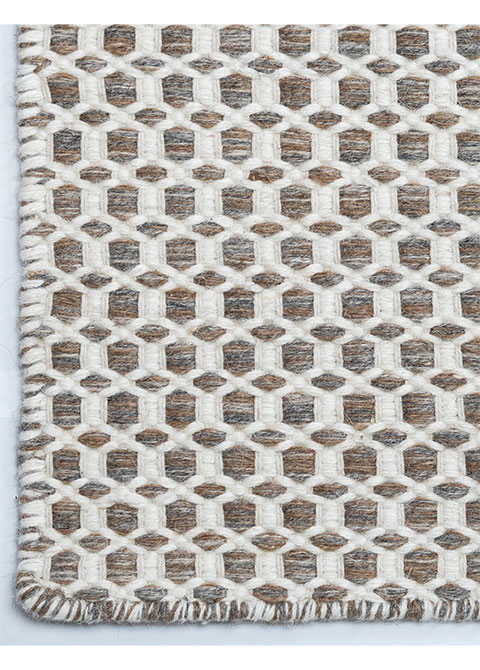 Tapete Texturizado Greige con Retícula de Rombos en Relieve