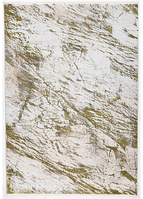 Tapete Abstracto Blanco con Vetas Diagonales en Oliva