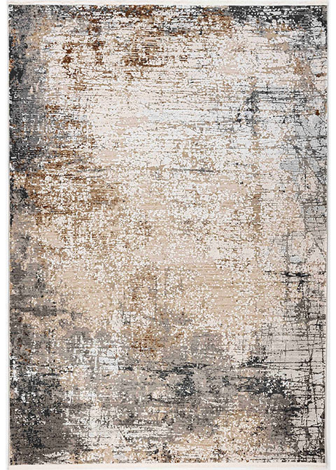 Tapete Abstracto Crema con Desgaste en Óxido y Carbón