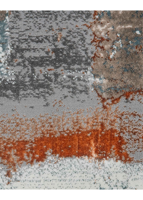 Tapete Abstracto Taupe con Chorreados en Óxido