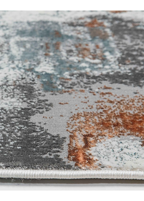 Tapete Abstracto Taupe con Chorreados en Óxido