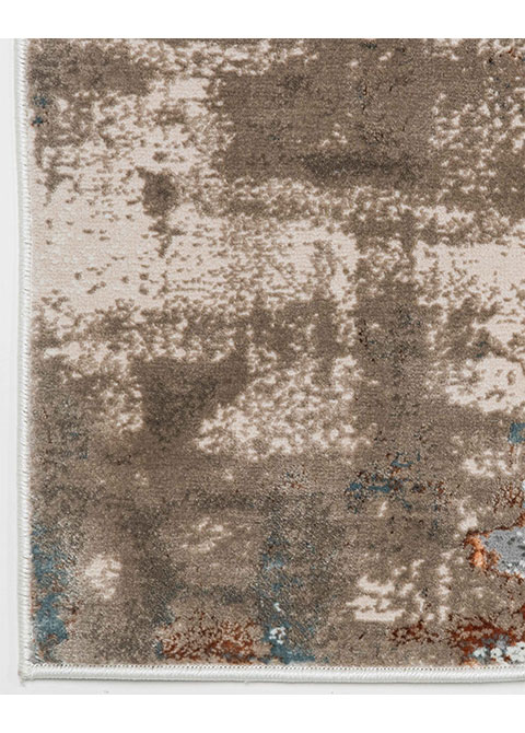 Tapete Abstracto Taupe con Chorreados en Óxido