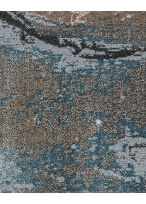 Tapete Abstracto Marfil con Pliegues en Topo y Azul