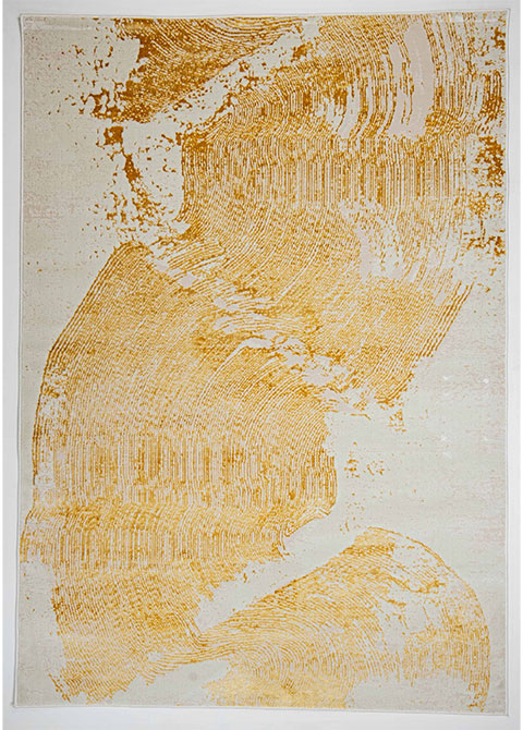 Tapete Abstracto Marfil con Barrido en Oro