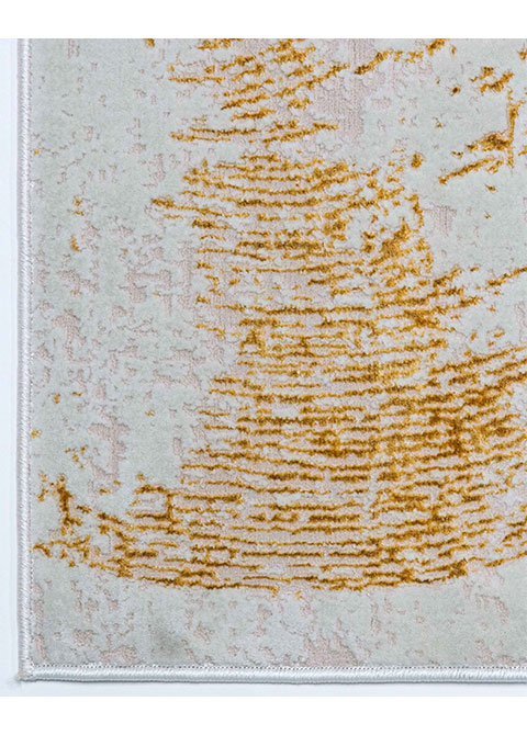 Tapete Abstracto Marfil con Barrido en Oro
