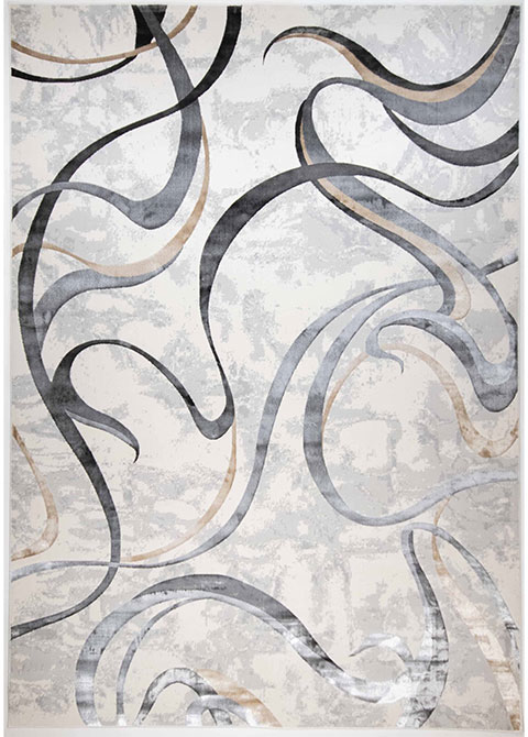 Tapete Abstracto Gris con Cintas Enlazadas