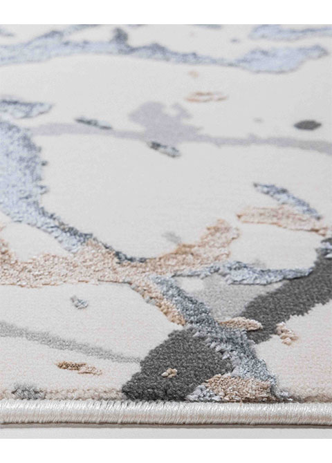 Tapete Abstracto Crema con Salpicado en Carbón y Oro
