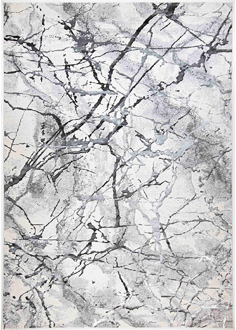 Tapete Abstracto Blanco con Grietas en Carbón