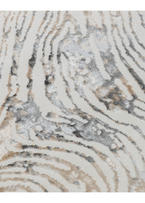 Tapete Abstracto Crema con Veta de Madera Ondulada - Vista alternativa