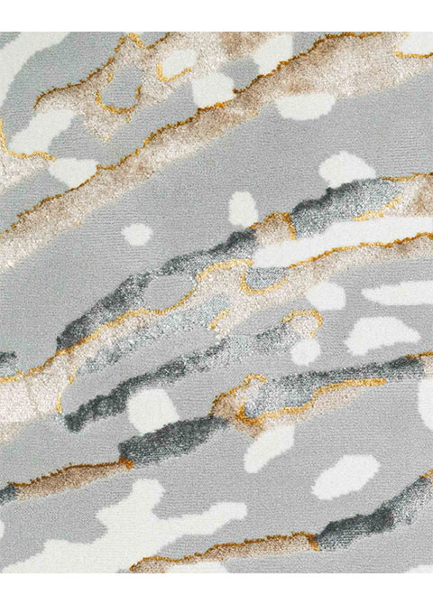 Tapete Abstracto Gris con Oleaje de Mármol en Oro - Vista alternativa