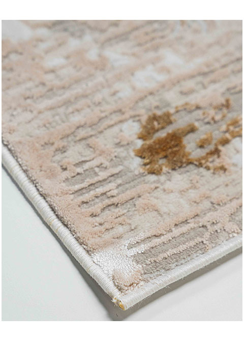 Tapete Abstracto Beige con Erosión en Oro