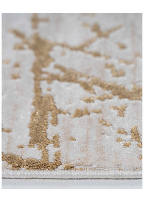 Tapete Abstracto Marfil con Rasgado Fino en Oro
