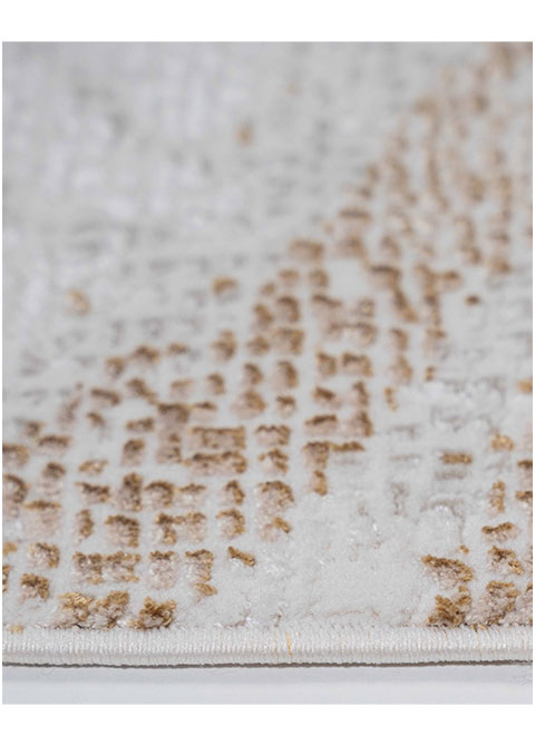 Tapete Abstracto Marfil con Plumeado en Oro