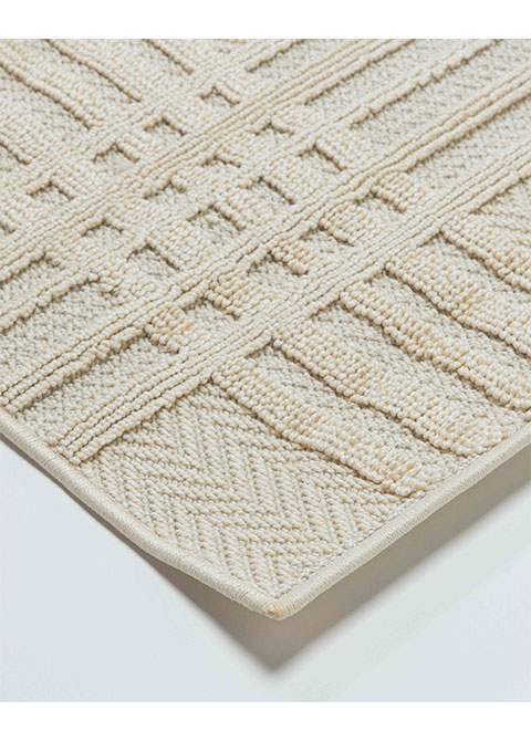 Tapete Texturizado Marfil con Marcos Concéntricos en Relieve