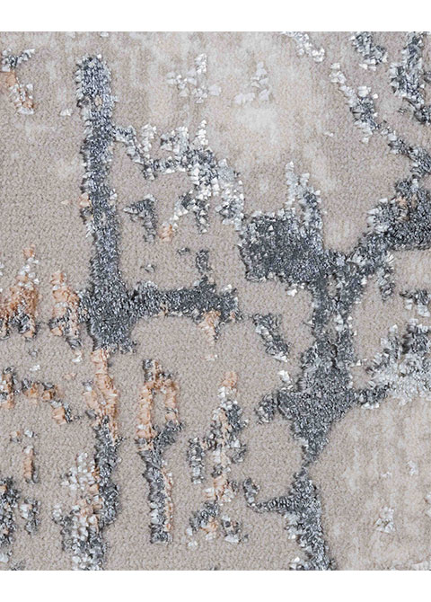 Tapete Abstracto Marfil con Placas de Piedra Veteada