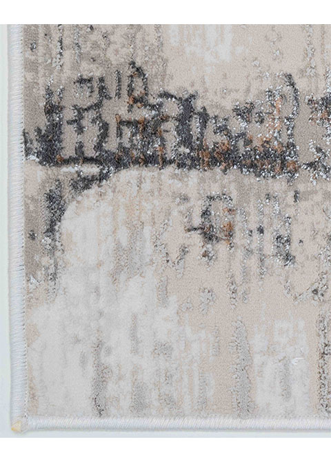 Tapete Abstracto Marfil con Placas de Piedra Veteada