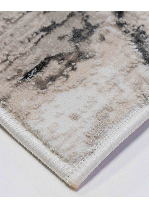 Tapete Abstracto Marfil con Placas de Piedra Veteada
