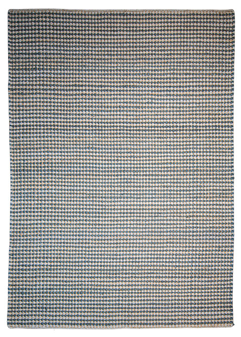 Tapete Tejido Azul con Punto de Damero Menudo