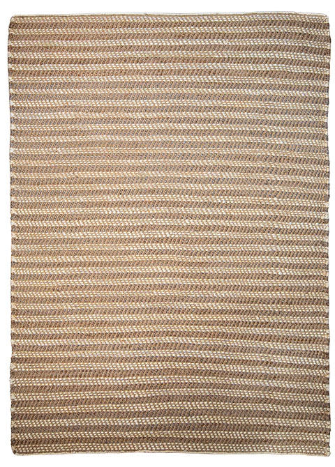 Tapete Tejido Beige con Trenzado Jaspeado