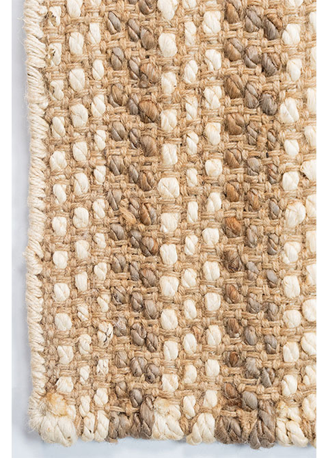 Tapete Tejido Beige con Trenzado Jaspeado
