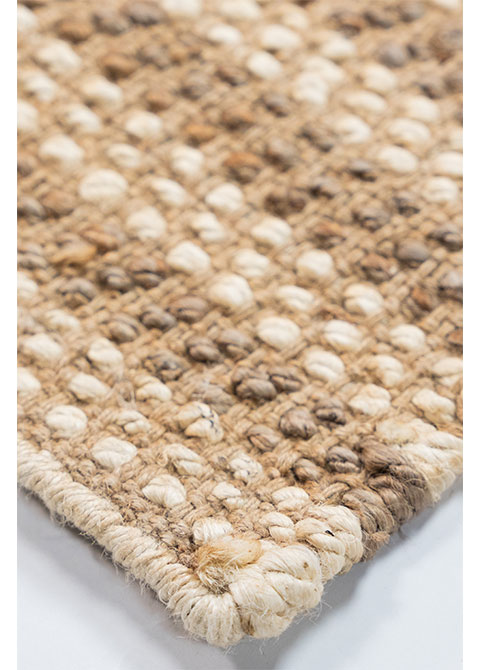Tapete Tejido Beige con Trenzado Jaspeado